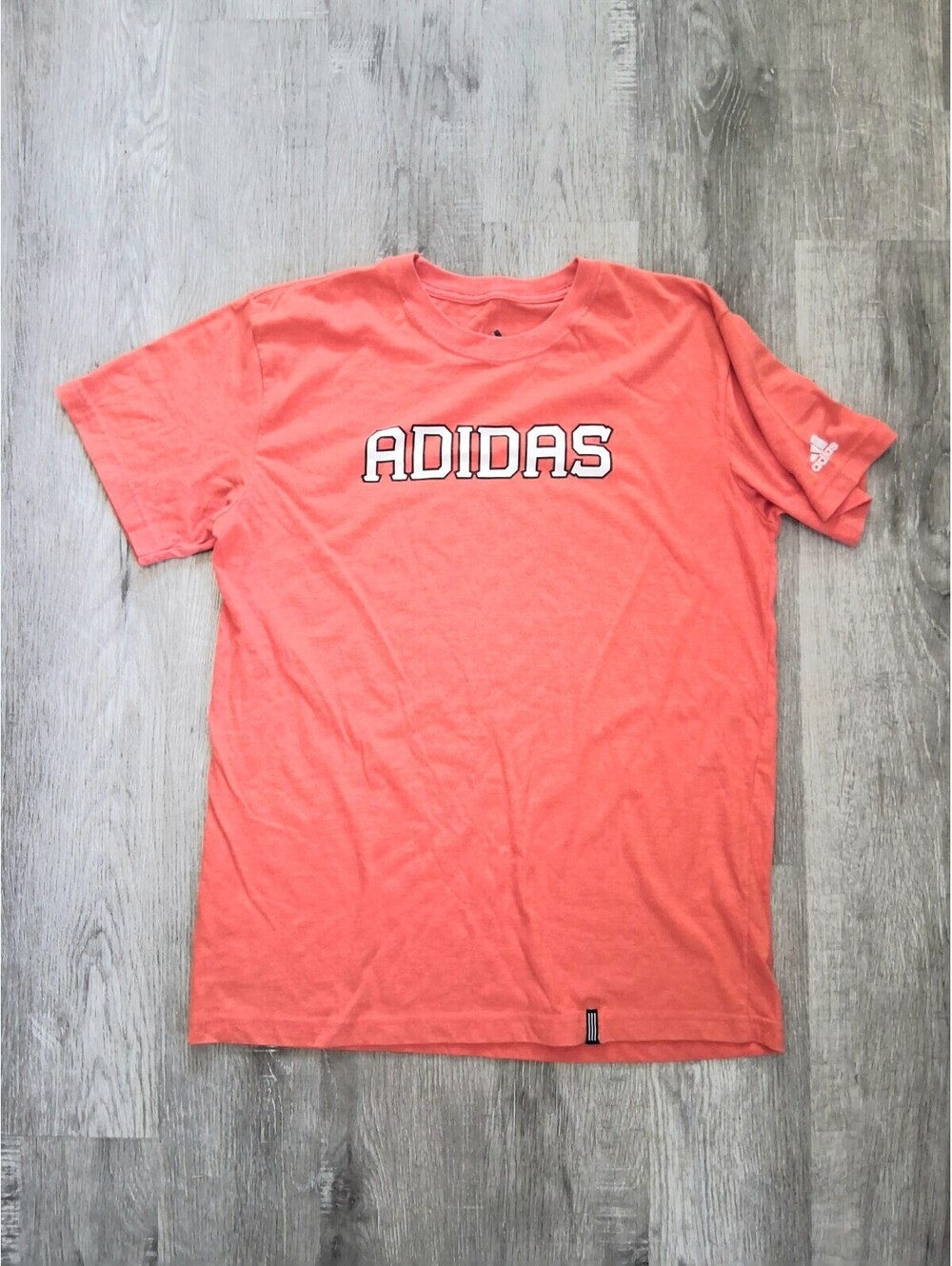 Adidas Men's Large Orange Graphic Logo Short Sleeve T-Shirt